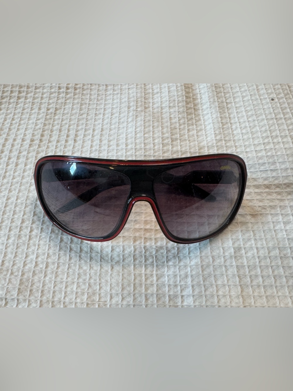 Carrera made in Italy Black Sunglasses with Red Trim